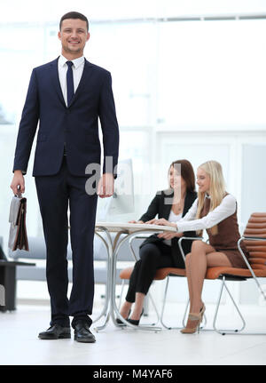 portrait of a practising lawyer in the background of the office. business people Stock Photo