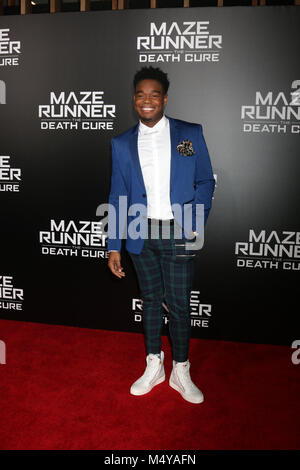 'Maze Runner: The Death Cure' Fan Screening at AMC 15 on January 18, 2018 in Century City, CA  Featuring: Dexter Darden Where: Century City, California, United States When: 19 Jan 2018 Credit: Nicky Nelson/WENN.com Stock Photo