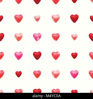Seamless pattern made 3d hearts Stock Vector