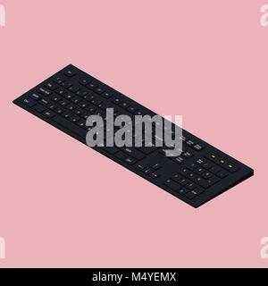 Modern computer keyboard. Isometric vector illustration. Stock Vector