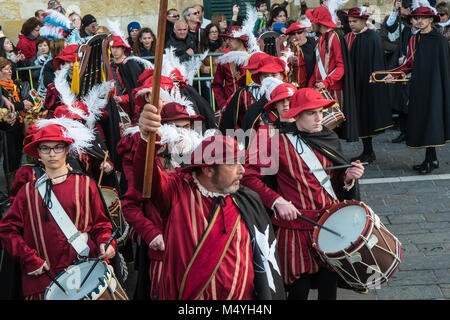 Carnival entertainers, Valletta, Malta  2018. Stock Photo