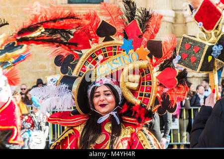 Carnival entertainers, Valletta, Malta  2018. Stock Photo