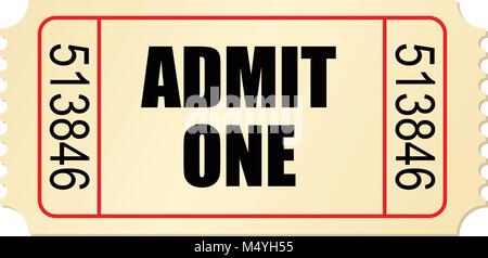 Retro style cardboard cinema ticket Stock Vector