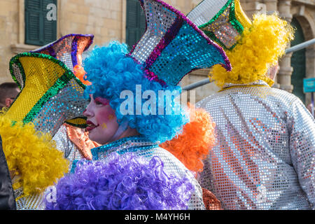 Carnival entertainers, Valletta, Malta  2018. Stock Photo