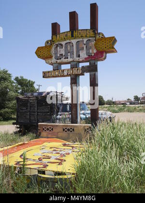 Ranch House Cafe Sign,Tucumcari,Route 66 Stock Photo