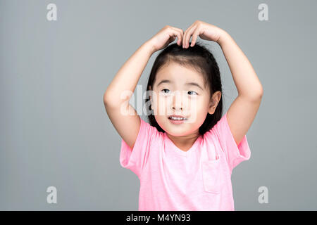 Happy Asian girl smile on her face Stock Photo