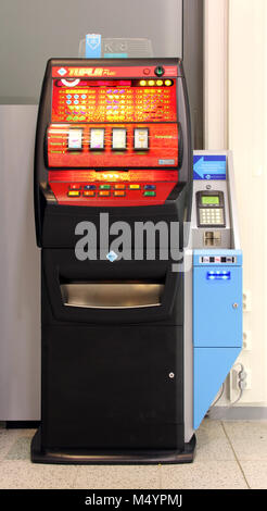 SALO, FINLAND - MAY 26, 2013: A RAY slot machine in Salo, Finland on May 26, 2013. In 2013, RAY gives over MEUR 301 of its profits to health and socia Stock Photo