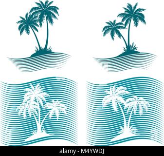 Pictograms, Palms Silhouettes Stock Vector