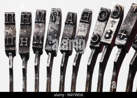 letters of the old typewriter Stock Photo