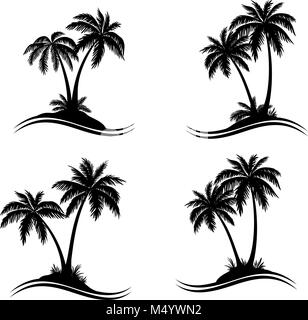 Palm Trees Silhouettes Stock Vector