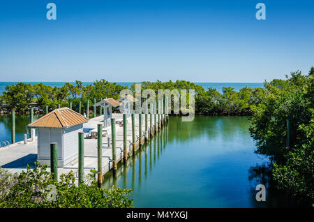 Biscayne National Park encompasses coral reefs, islands and shoreline mangrove forest in the northern Florida Keys.