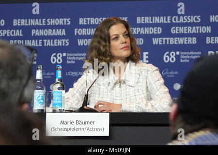 Berlin, Germany. 19th February, 2018. Press conference at the Grand Hyatt Hotel in Berlin/Germany for “3 Tage in Quiberon“ by 68th BERLINALE (International Film Festival.) Featuring: Emily Atef , Marie Bäumer , Birgit Minichmayr , Charly Hübner , Robert Gwisdek , Karsten Stöter , Where: Berlin/Germany, When: 19th February 2018, “Credits: T.O.Pictures / Alamy Live News“ Stock Photo