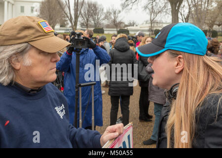 Washington, D.C. - February 19 2018: High school students from across the D.C. area protest gun control laws and gun reform in front of the White House Credit: Joseph Gruber/Alamy Live News Stock Photo