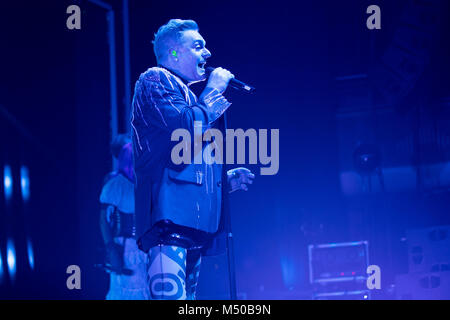 Brighton, UK. 19th Feb, 2018. Andy Bell of Erasure, performing at The Brighton Dome, England Credit: Jason Richardson/Alamy Live News Stock Photo