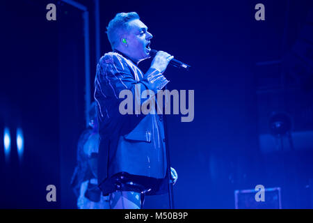 Brighton, UK. 19th Feb, 2018. Andy Bell of Erasure, performing at The Brighton Dome, England Credit: Jason Richardson/Alamy Live News Stock Photo