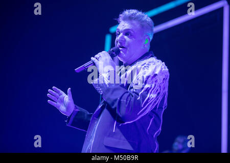 Brighton, UK. 19th Feb, 2018. Andy Bell of Erasure, performing at The Brighton Dome, England Credit: Jason Richardson/Alamy Live News Stock Photo