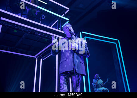 Brighton, UK. 19th Feb, 2018. Andy Bell of Erasure, performing at The Brighton Dome, England Credit: Jason Richardson/Alamy Live News Stock Photo