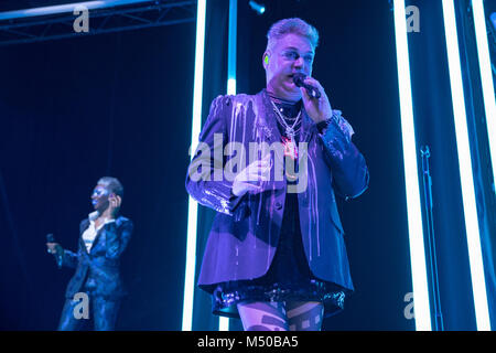 Brighton, UK. 19th Feb, 2018. Andy Bell of Erasure, performing at The Brighton Dome, England Credit: Jason Richardson/Alamy Live News Stock Photo