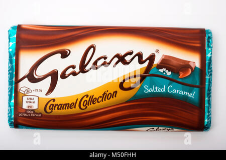 Galaxy salted caramel chocolate bar Stock Photo