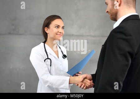 Promotion. The hospital director appoints staff. Stock Photo