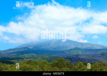 Etna volcano view, Sicily, Italy Stock Photo