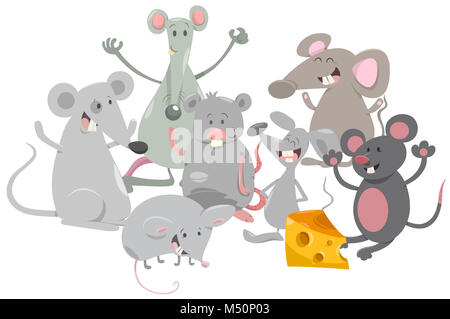 mice animal characters cartoon Stock Photo