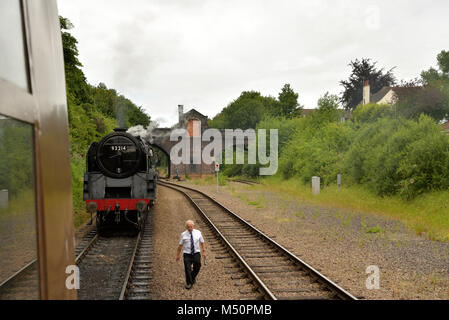 The Steam Engine 'Leicester City' Changing Ends on the Great Central Railway at Leicester North Station Stock Photo