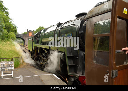 The Steam Engine 'Leicester City' on the Great Central Railway at Leicester North Station Stock Photo