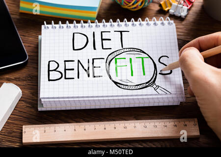 Man Drawing Diet And Weight Loss Concept Stock Photo
