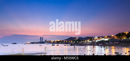 Xiamen Huandao Road Seascape Sunset Stock Photo