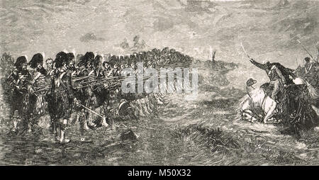 Battle of Balaclava, 25 October 1854, Crimean war, Russian advance held by the thin red line Stock Photo