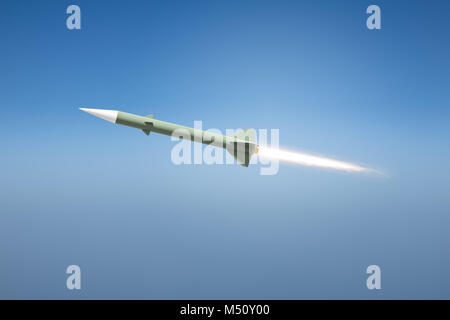 nuclear rocket bomb flying Stock Photo