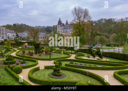 Bush sculpture in park - Durbuy Belgium Stock Photo