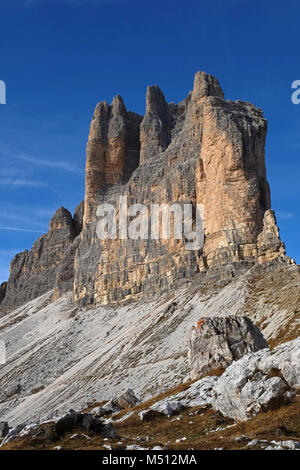 Tre Cime di Lavaredo, Dolomites, South Tyrol, Italy, Drei Zinnen Stock Photo