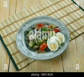 Brussels Sprouts Eggplant Buddha Bowl Stock Photo