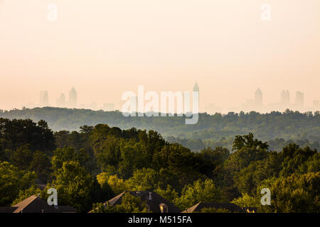 Vinings Neighborhood with downtown skyline in the back, Atlanta, Georgia, USA Stock Photo