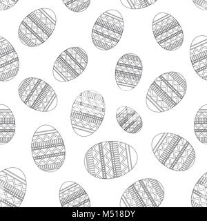 Set of easter eggs on white background Stock Vector
