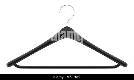 black clothing hanger isolated on white background Stock Photo