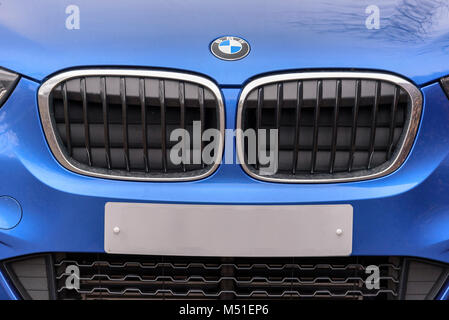 BMW trademark kidney shaped radiator grill. Stock Photo