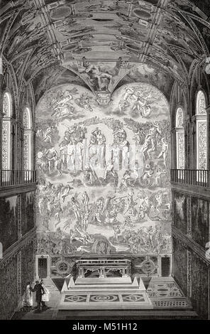 The Sistine Chapel, Vatican City, Rome, Italy, 19th Century Stock Photo