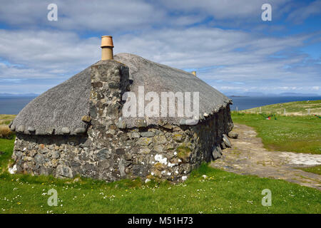 United Kingdom, Scotland, Inner Hebrides archipelago: Isle of Skye. Museum of Island Life in Kilmuir. Black-houses, typical Skye houses Stock Photo