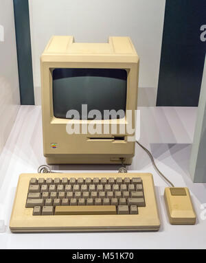 A pre-production 1984 Apple Macintosh desktop computer, Science Museum, London Stock Photo
