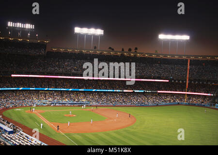 Night game under way at the Dodger Stadium in Los Angeles Stock Photo -  Alamy