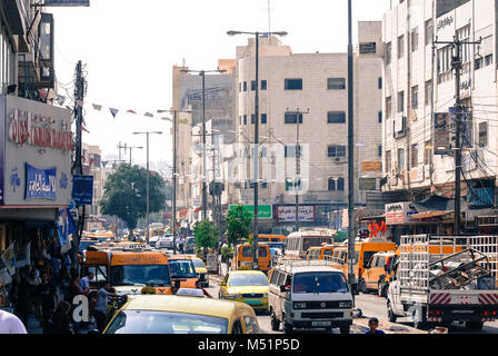 HEBRON, ISRAEL - AUGUST 04, 2010: Horizontal picture of car traffic in the streets of Hebron, Israel. Stock Photo