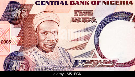 Nigeria Five 5 Naira Bank Note Stock Photo