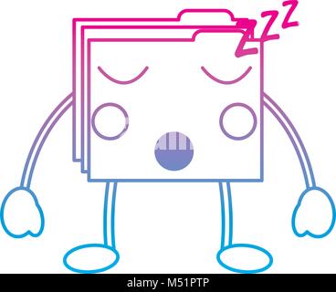 file folder sleeping emoji icon image  Stock Vector