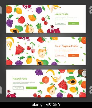 Natural food - set of modern colorful vector posters Stock Vector Image ...