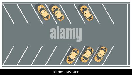 Taxi parking lots - modern vector colorful illustration Stock Vector