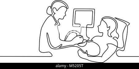 Pregnant woman attending a doctor for ultrasound Stock Vector