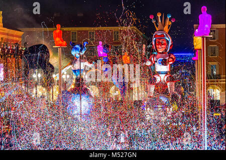 France. Alpes-Maritimes (06) Nice. Carnival of nice king of space. Carnivalesque Corso illuminated. The chariot of the king of space Stock Photo